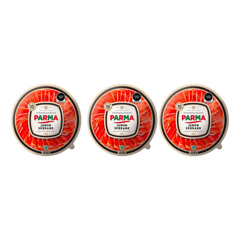 Jamón Serrano Parma Charola 3 Piezas De 150 G