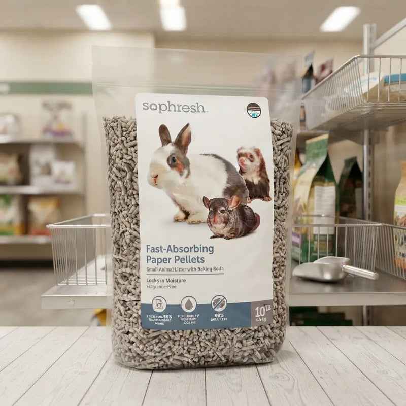 Papel Tipo Pellet Con Bicarbonato Para Peq. Mascotas, 4.5 Kg Gris