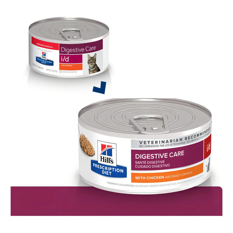 Alimento Hill's Prescription Diet Digestive Care I/d Para Gato Sabor Pollo Y Vegetales De 156 G