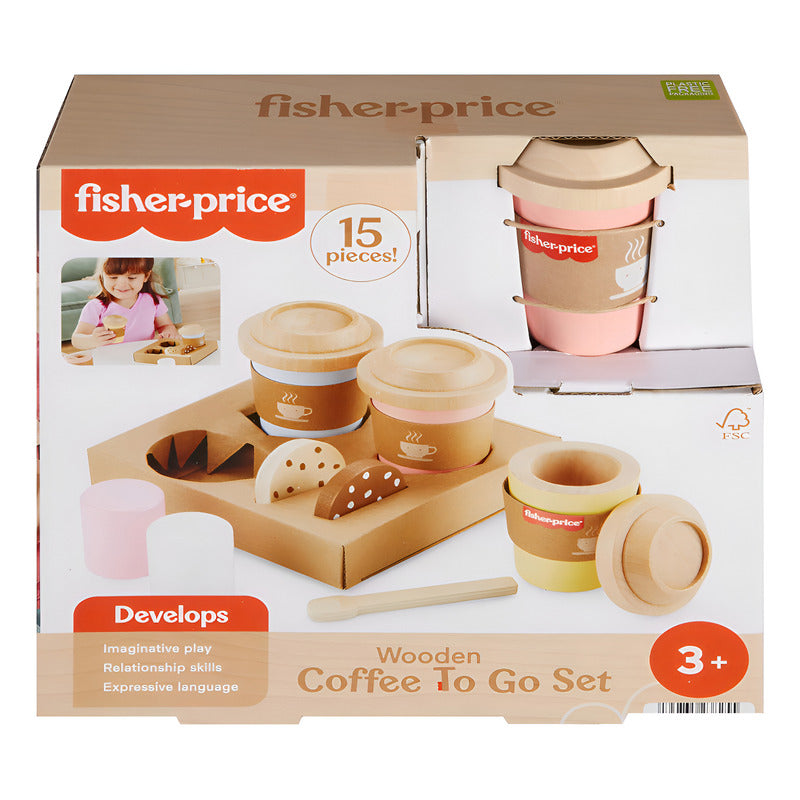 Juguete Bebé Fisher Price Set Mi Primer Capuchino D Madera Color Beige