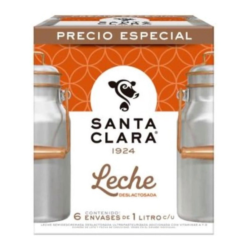 Leche Santa Clara Deslactosada De 1l C/u (6piezas)