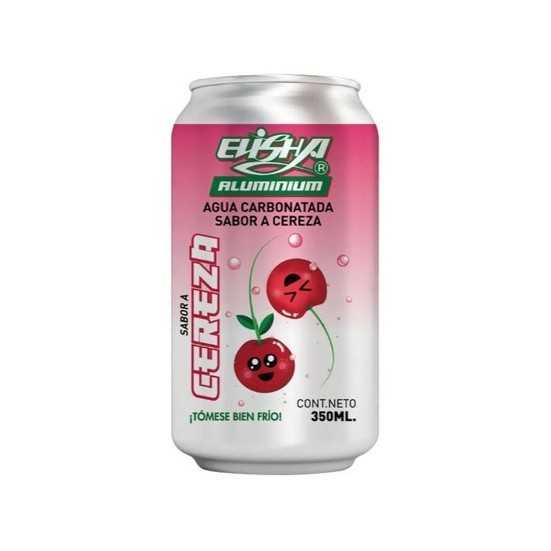 Agua Carbonatada Elisha Aluminium Sabor A Cereza 12pz