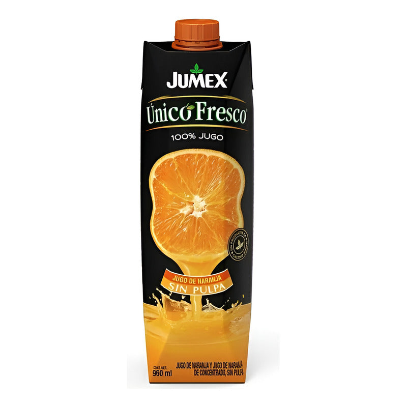 Jugo Jumex Único Fresco De Naranja Sin Pulpa 960 Ml (4pzs)