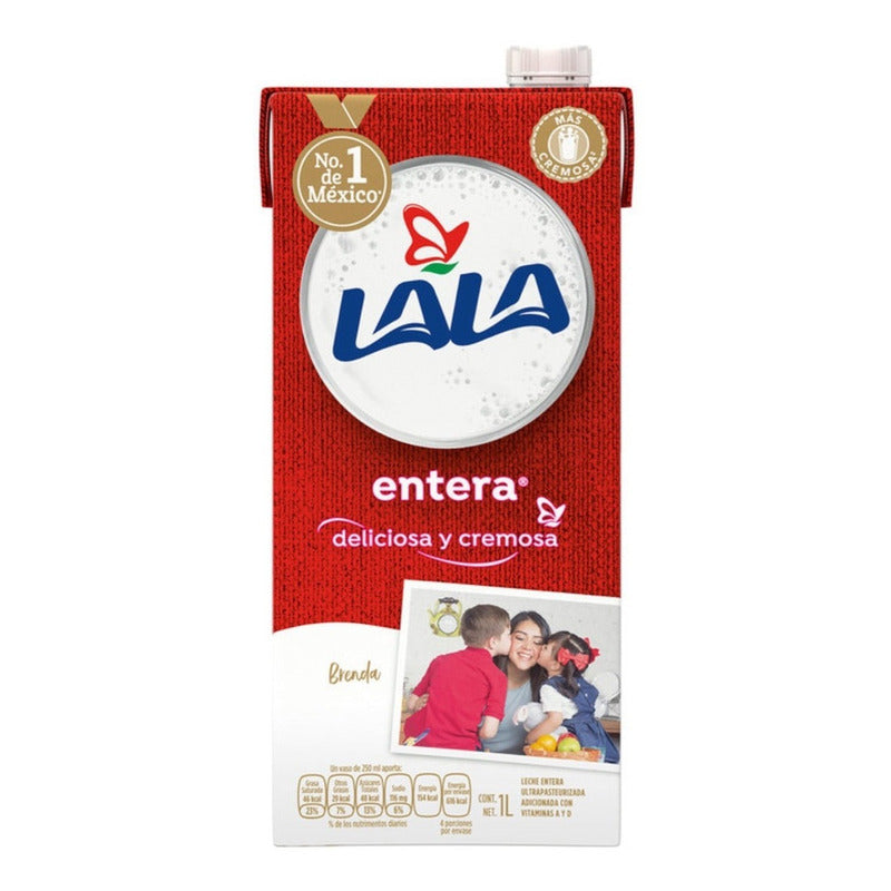 Lala, Leche Entera, 12 Piezas De 1l Ts