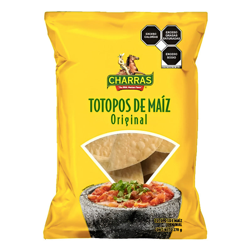 Totopos De Maiz Sabor Original Charras 6 Piezas De 270gr