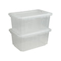 Caja Organizadora Transparente 56.8l 2pzs Tranaparente Lisa