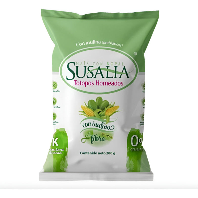 Totopos Susalia Horneados Maiz Con Nopal 2 Piezas De 200gr