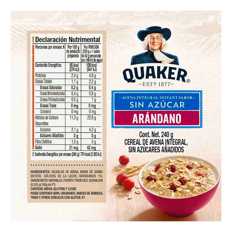 Avena Quaker Instantanea Arándano 240g