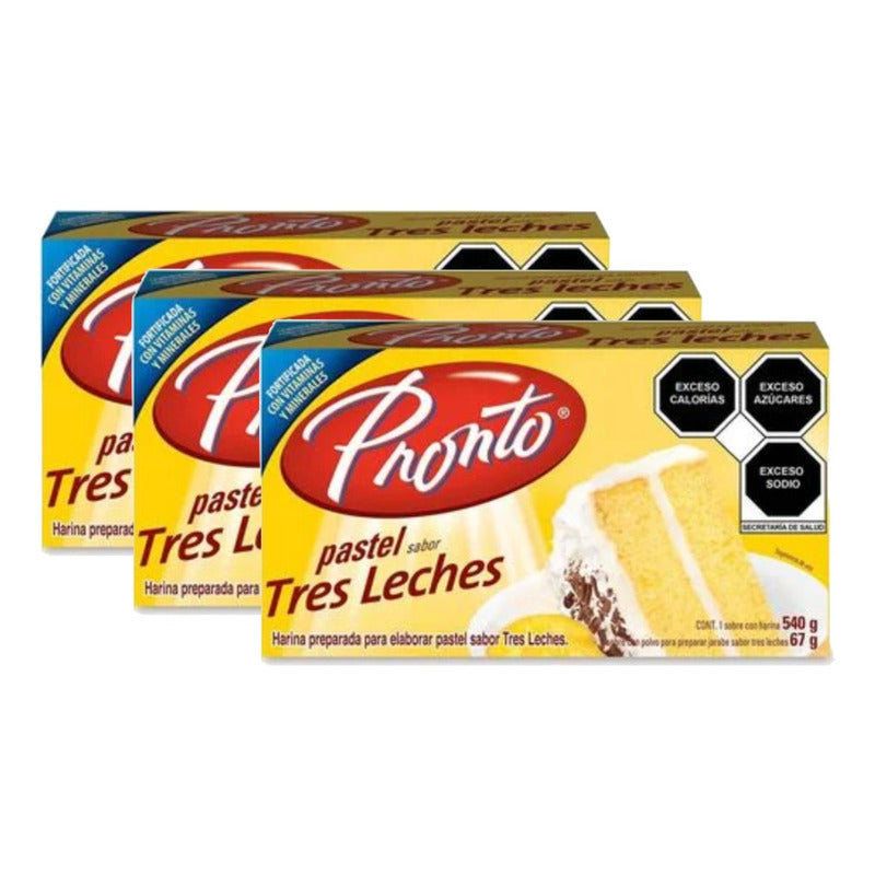 Harina Para Pastel Tres Leches Pronto 540g (3piezas)