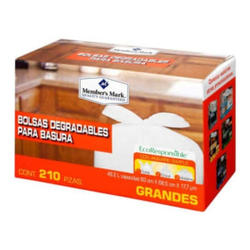 Bolsas De Basura Grandes Member´s Mark (210 Bolsas) De 49.2l Color Blanco