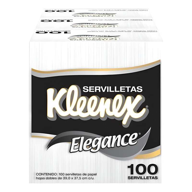 Servilletas Kleenex Elegance, Pack De 3 Paquetes Con 100 Unidades Cada Uno