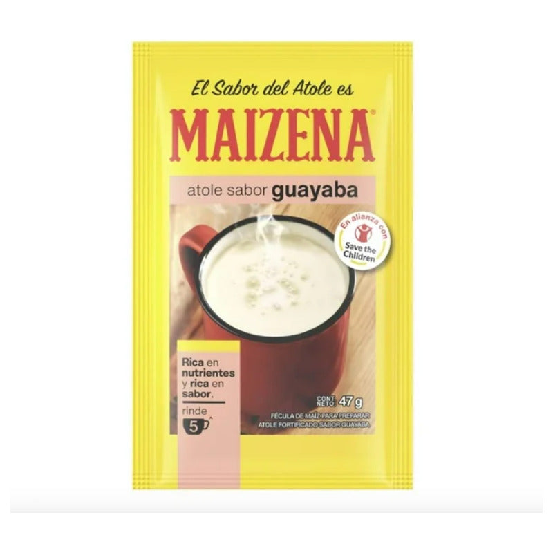 Fécula De Maíz Maizena Atole Sabor Guayaba 3 Piezas De 47gr