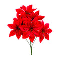 Nochebuena Color Rojo Satinado 1 Ramo Con 6 Flores De 40cm Rojo