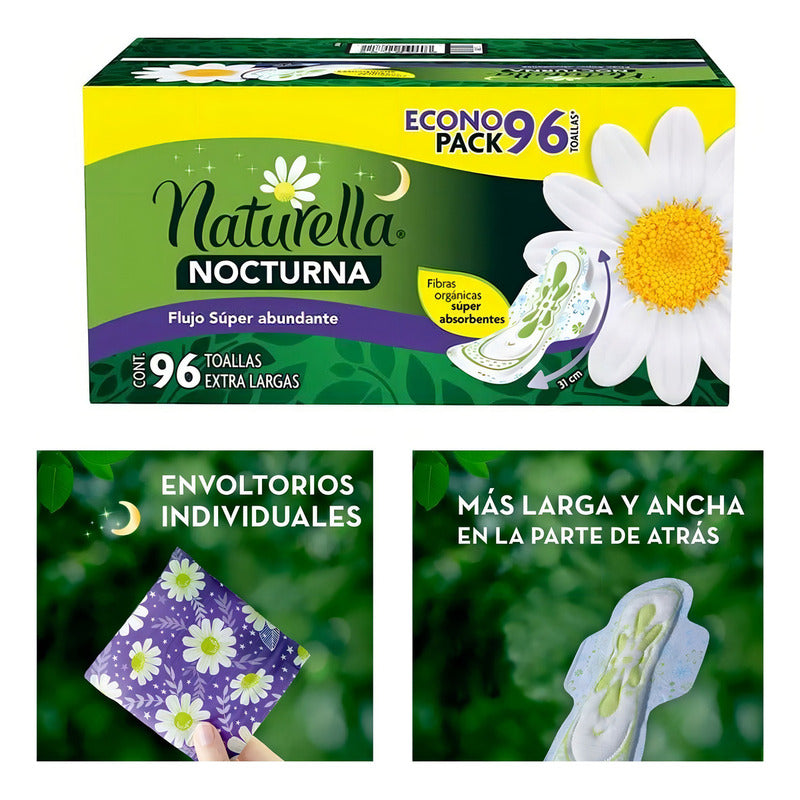 Naturella Toallas Femeninas Nocturna Caja Con 96 Pzas