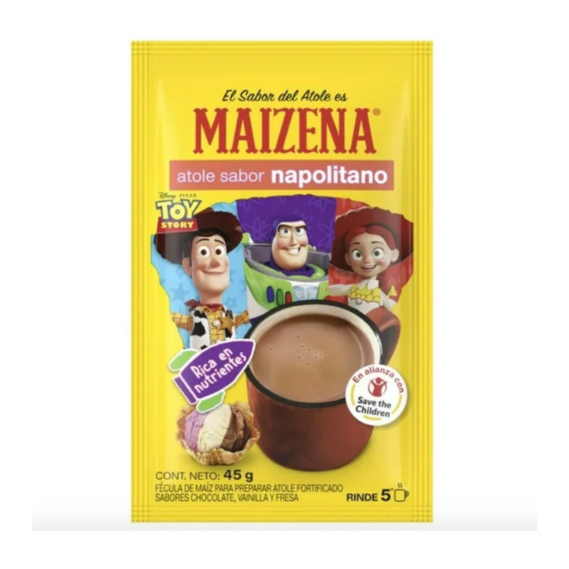 Fécula De Maíz Maizena Atole Sabor Napolitano 12 Pzs De 47gr