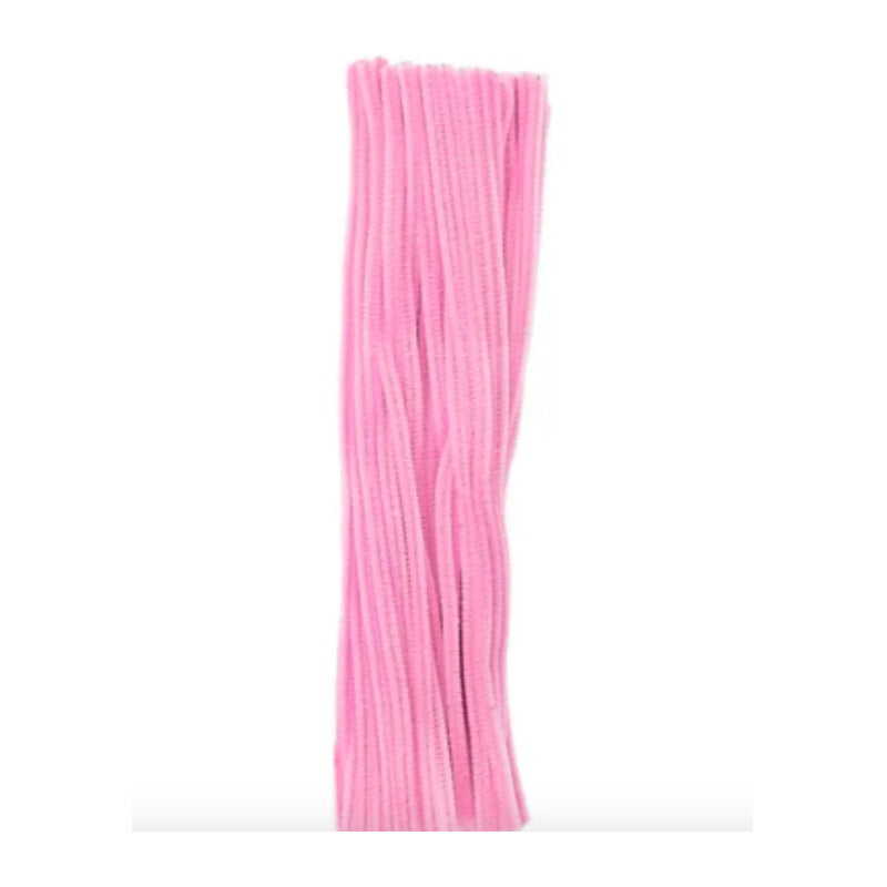 Limpia Pipas De Terciopelo Color Rosa Pastel 30cm 300pz