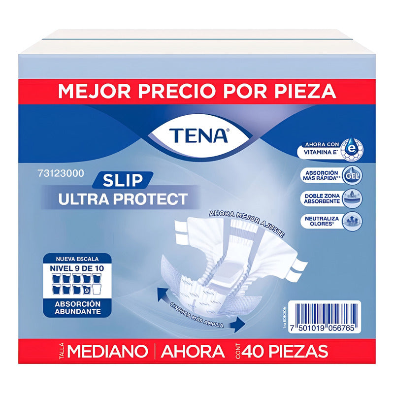 Pañal Para Adulto Anatómico Tena Slip Mediano Con 30 Piezas Mediano