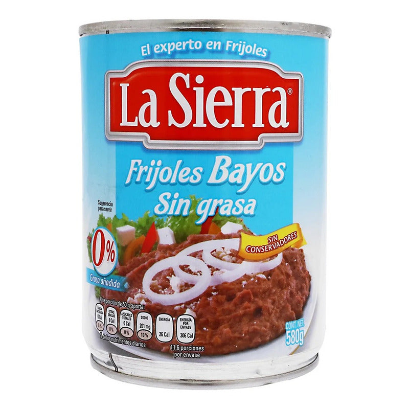 Frijoles Refritos Bayos Sin Grasa La Sierra 580gr 10pack Ipg