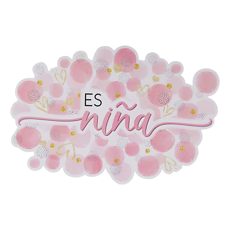Letrero Revelación De Genero/baby Shower Es Niña 45x66cm 1pz