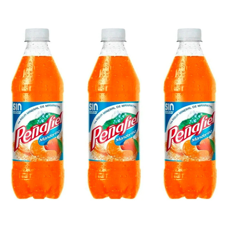 Agua Peñafiel Sin Azucar Sabor Mandarina 24 Piezas De 600ml
