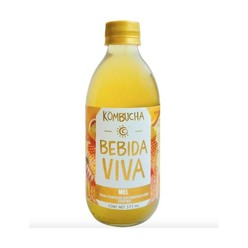 Bebida Kombucha Sabor Miel Con Probióticos 3 Pzs De 377ml