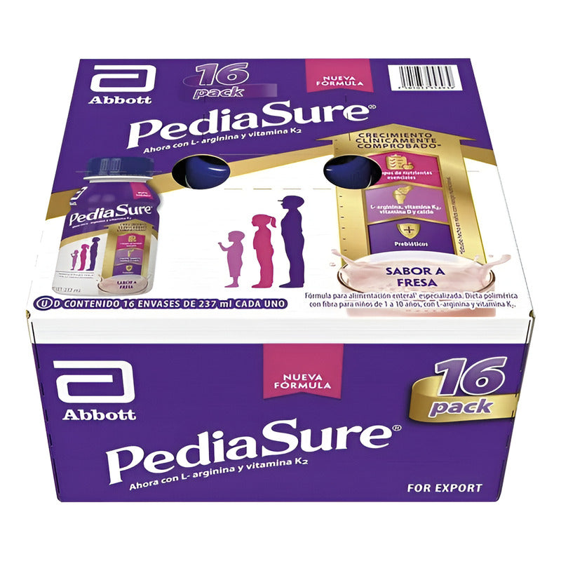 Pediasure Fórmula P/ Alimento Sabor Fresa 16 Pz De 237ml Fresa