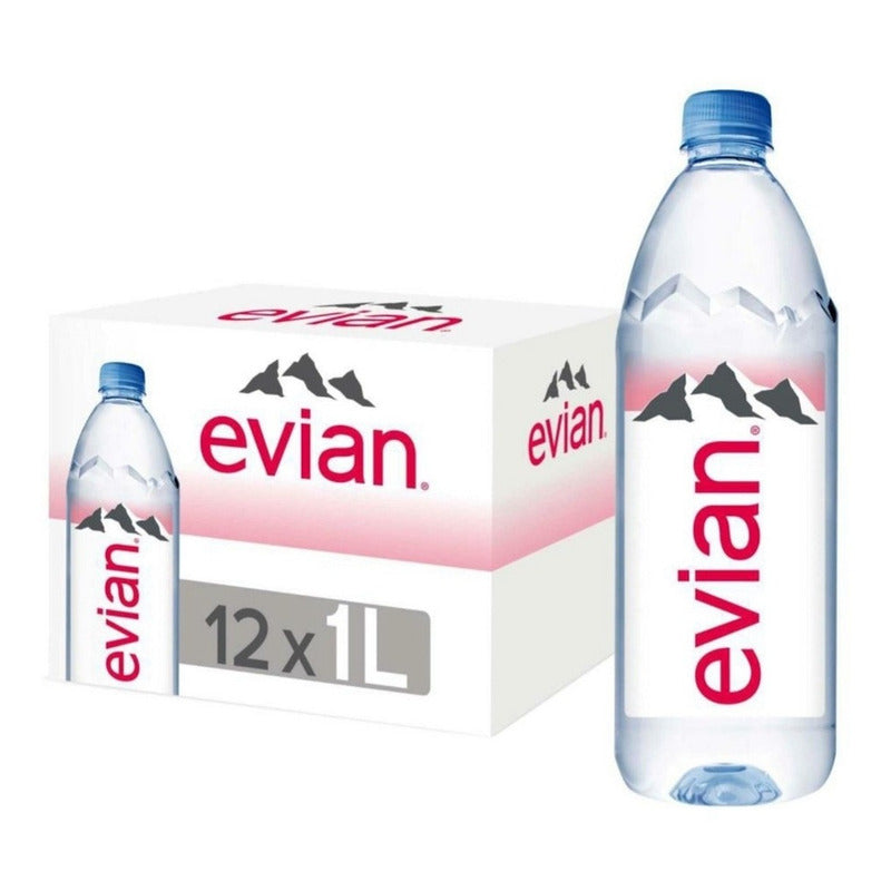 Agua Evian 12 Piezas De 1 Lt