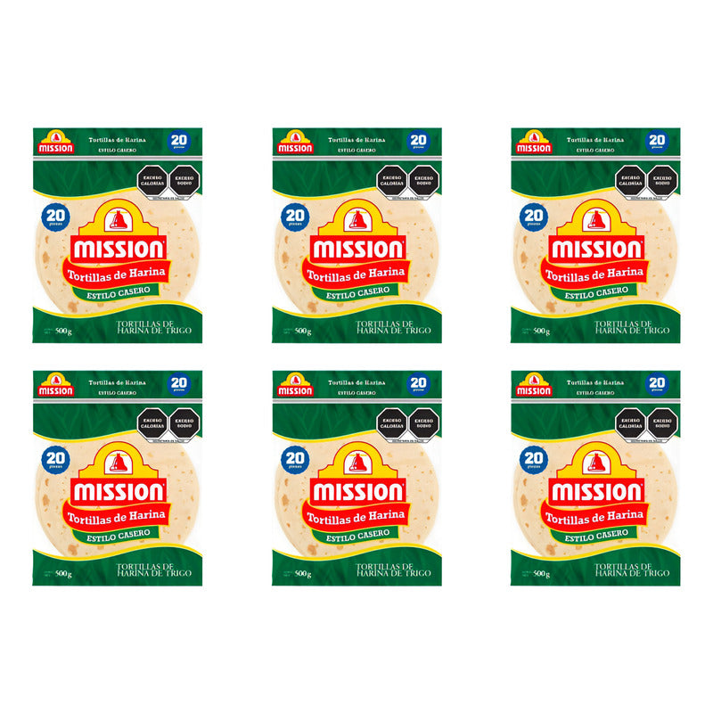 Tortillas De Harina Estilo Casero Mission 6 Piezas De 500gr