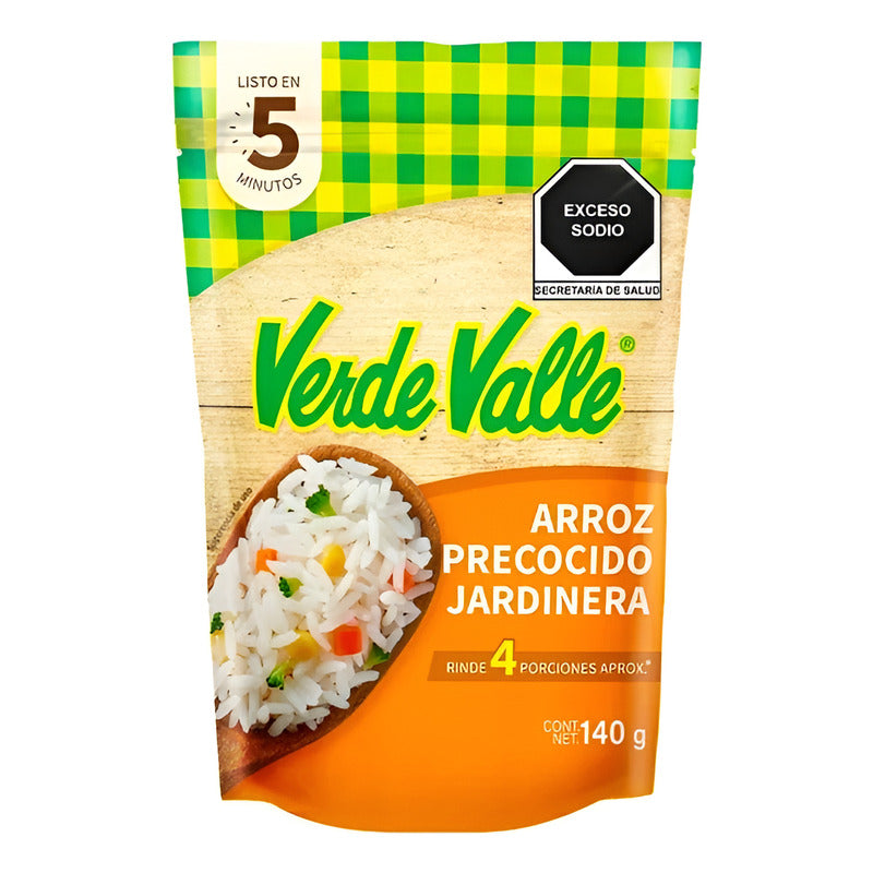 Arroz Verde Valle Precocido Jardinera 140g (6pzs)