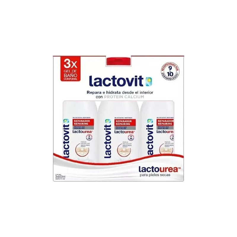 Gel De Baño Lactovit  3 Pzas De 600 Ml