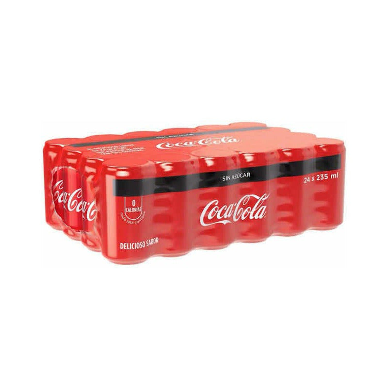 Refresco Coca-cola Mini Sin Azúcar 24 Pzas De 235 Ml C/u