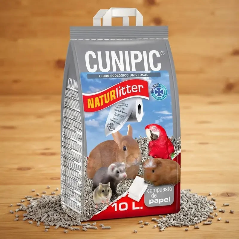 Sustrato De Papel Orgánico Tipo Pellet Peq. Mascotas, 10 L Gris
