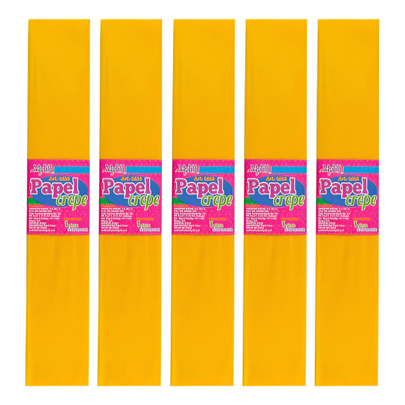 Papel Crepe Color Amarillo De 50cm X 2m 20 Pliegos Amarillo Papel Crepe