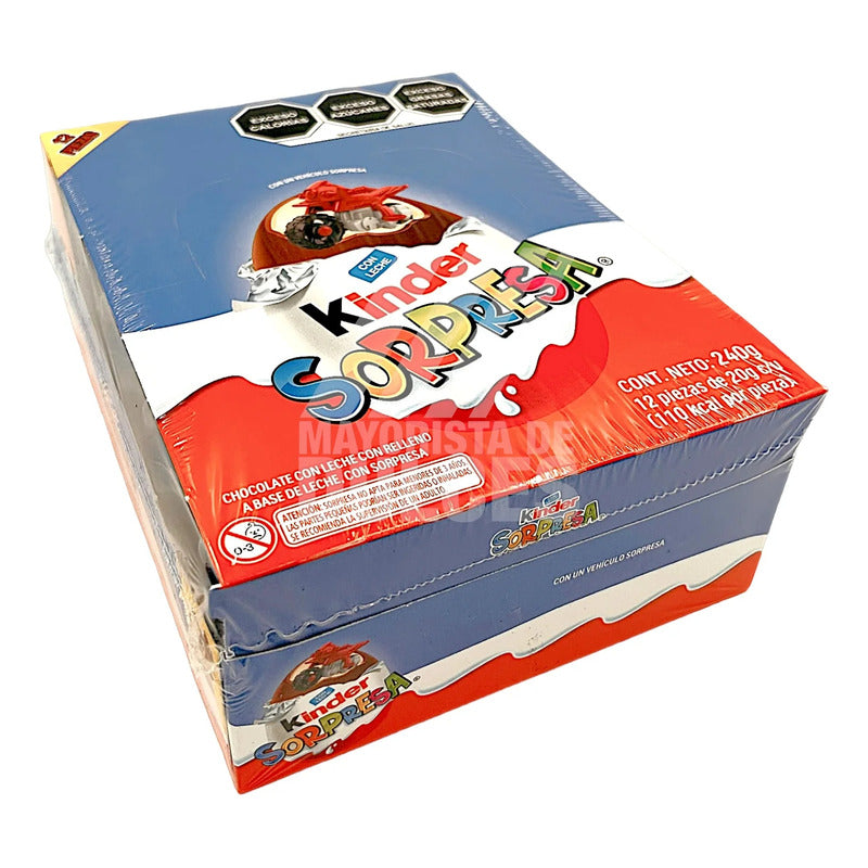 Chocolate Huevo Kinder 12 Piezas De 20 G C/u Vehiculos