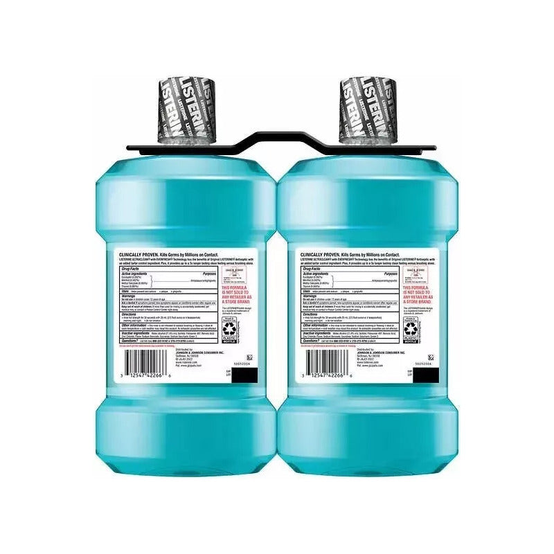 Listerine Enjuague Bucal Ultraclean 2 Piezas  De 1.5 L