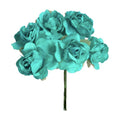 Ramito De Rosas De Papel Color Jade X6 De 10cm 9 Piezas Jade