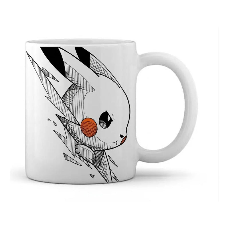 Taza De Cerámica Pikachu Pokémon Sketch 11 Oz Blanco Picachu