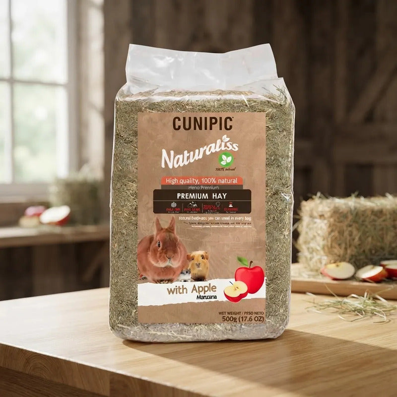 Cunipic Naturaliss Heno Manzana Para Pequeños Mascotas 500 G