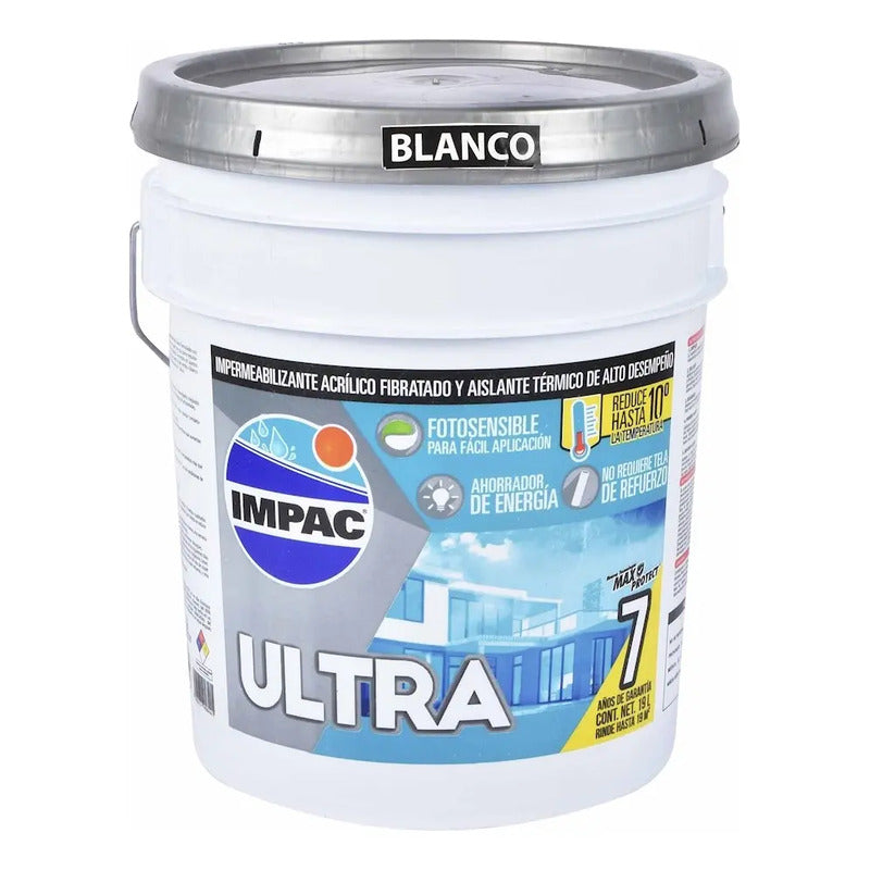 Impermeabilizante Color Blanco 7años De Impac Ultra Acabado Brillante
