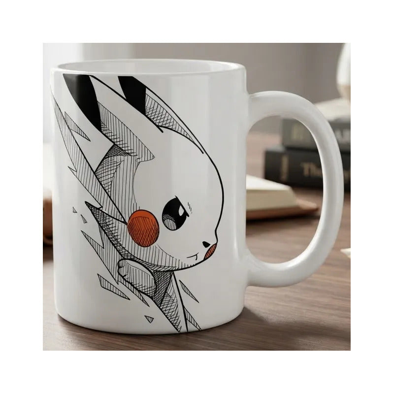 Taza De Cerámica Pikachu Pokémon Sketch 11 Oz Blanco Picachu