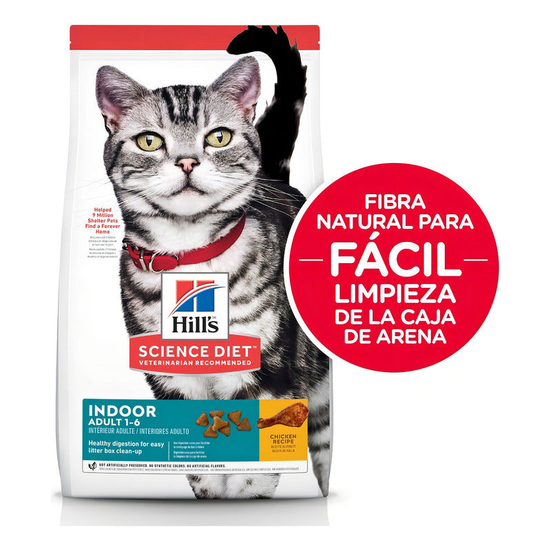Hill's Science Diet Adult Indoor, Alimento Saludable Para Gato Adulto De Interiores 7kg