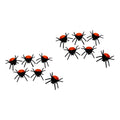 Arañas Color Negro Con Naranja Diamantadas 1.5x7cm 12pz