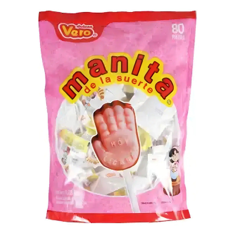 Paleta Manita De La Suerte Vero 80 Piezas