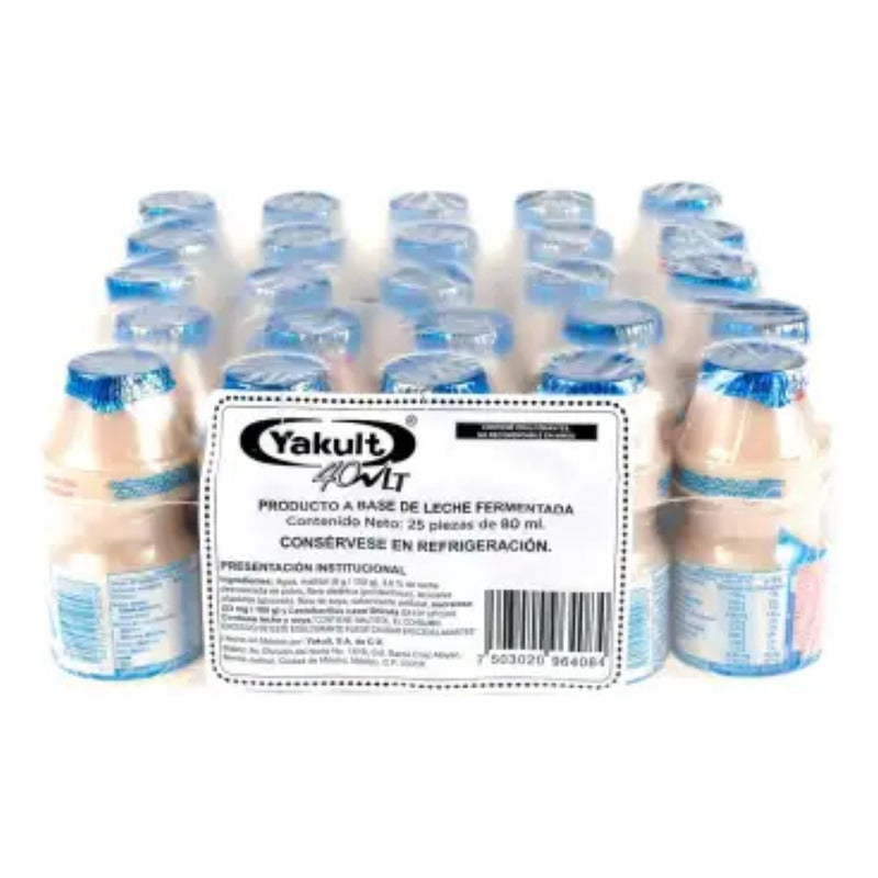 Producto Fermentado Yakult 40lt 25 Pzas De 80 Ml C/u