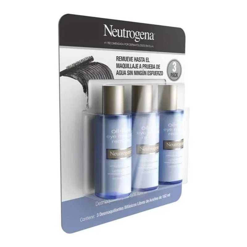 Desmaquillante Neutrogena Para Ojos 3 Pzs De 162 Ml C/u