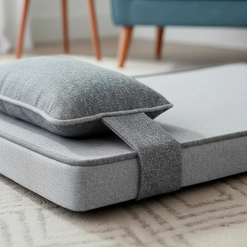 Cama Extendida Con Almohada Removible Para Perro, Chico Gris Rectangular