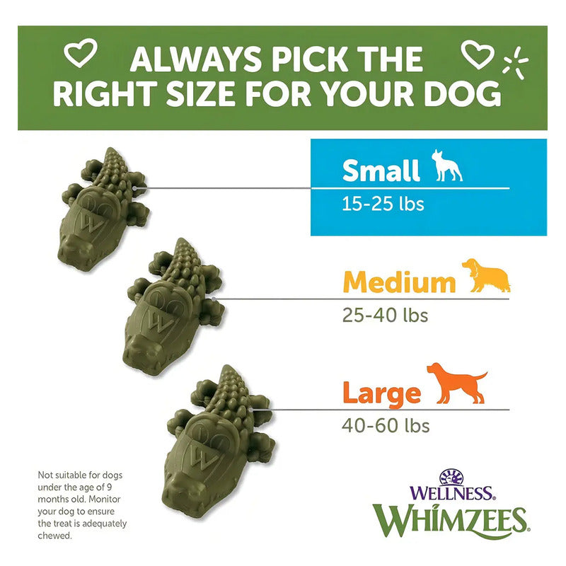 Whimzees Premios Para Perros Cocodrilo Chico 24pz