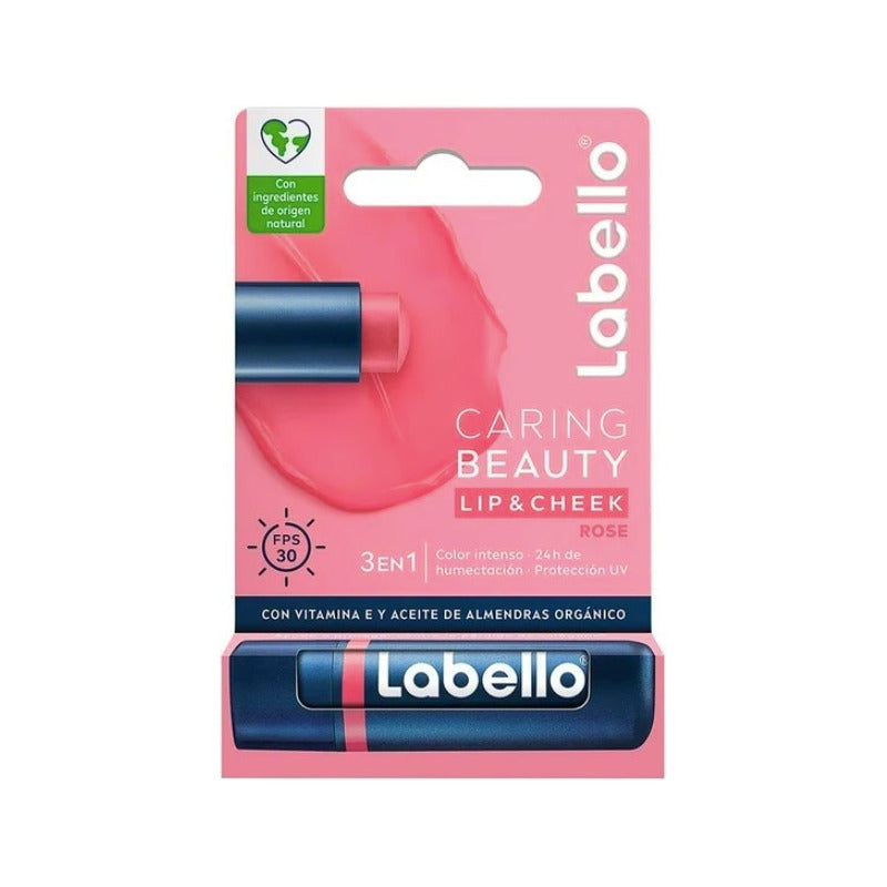Balsamo Labial Labello Caring Beauty Rose 1 Pieza De 4.8gr