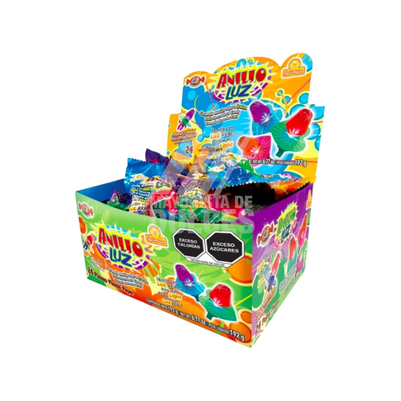 Dulce Caramelo Anillo Luz 2 Paquetes Con 24 Piezas