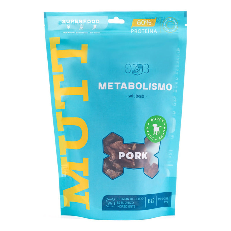 Mutt Premios  Cachorro Receta Pulmón De Cerdo, 80g (2bolsas)